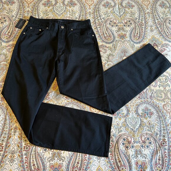 NWT Valentino Ladies Jeans - Navy Blue Cotton Twill  - Straight Leg Size 33 X 33 - Picture 1 of 12